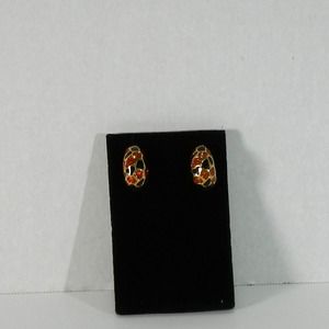 Charmelle Red & Black Pierced Earrings